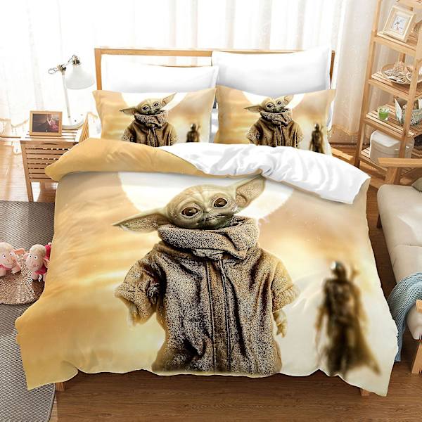 Mandallo 18# Sarjakuva Digitaalipainettu Mandalorian Peittopussilakana Kolmiosainen Set Yoda Vauva 220cm