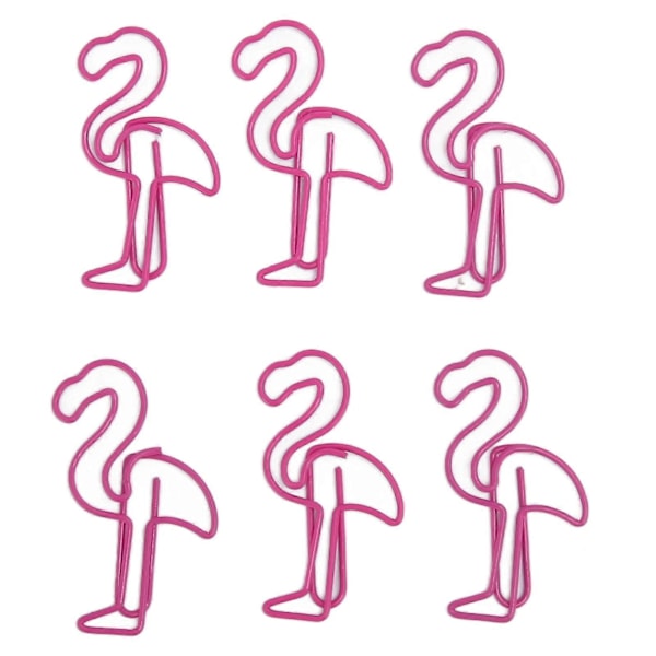100 stk. Papirclips Multifunktionelle Fugleformede Metal Papirclips Sæt til Dokumentklassificering Rosarød