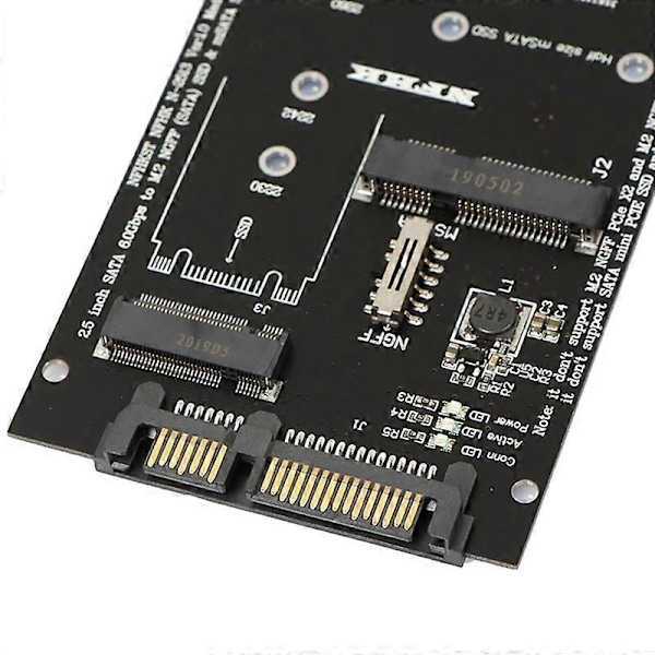 M.2 NGFF MSATA SSD - 2.5 tuuman SATA 3.0 -sovitin 2 in 1 -muunninkortti PC-kannettavalle