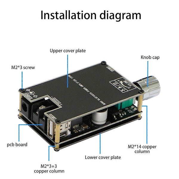 Ny -1001B Mono 100W Bluetooth 5.1 Lydforsterkermodul DC7-24V Effektforsterkerbrikke TPA3116