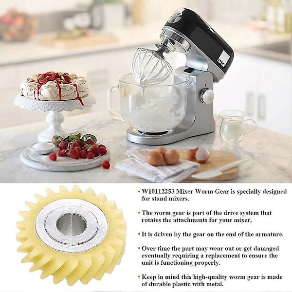 6 st W10112253 Mixer Maskin Kugghjulsersättning Exakt Passform för Mixers & Maskiner