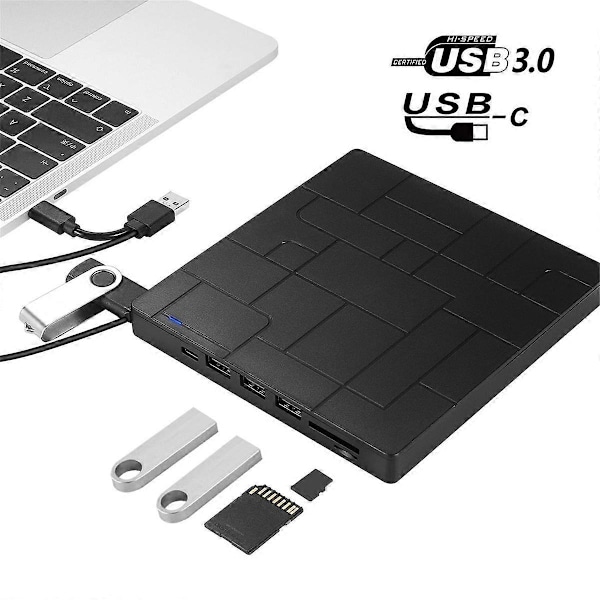 Brænder Multifunktions Optisk Drev 7 i 1 CD CD DVD Computer USB Mobil Ekstern Bærbar Utility O