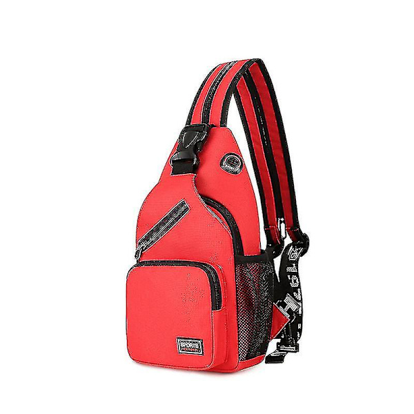 Liten Damryggsäck Casual Tjej Bröstväska Med Hörlurshål Reseryggsäck Multifunktionell Ryggsäck Red