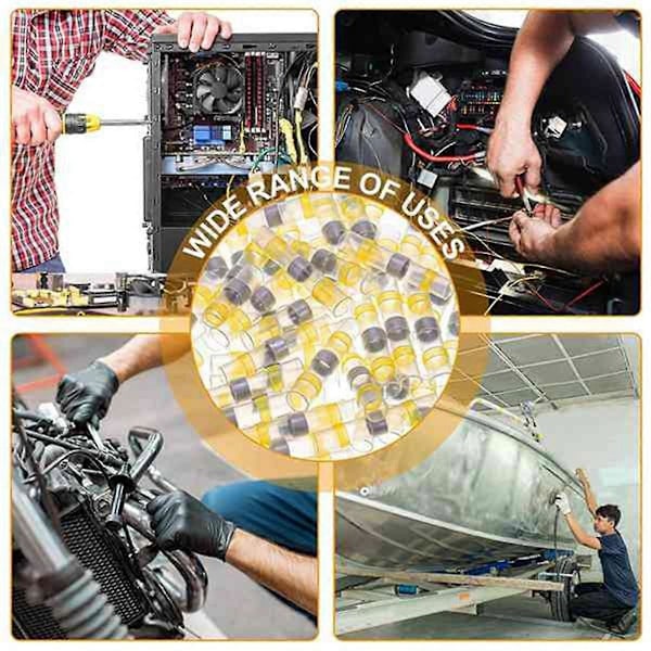 150 kpl 12-10 AWG Keltaisia Juotosliitosjohtimia Juotoskutiste Vedenpitävät Johtoliittimet E