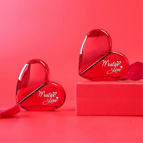 Hjerteformet parfume 50 ml blomsterfrisk til kvinder student Valentinsgave pink