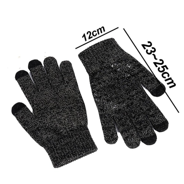 Vinterhandskar för män och kvinnor - Pekskärmshandskar Antiglid Silikon S-l Black S