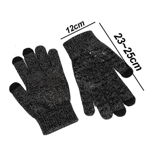Vinterhandsker til mænd og kvinder - Touchscreen handsker skridsikker silikone S-l Black L