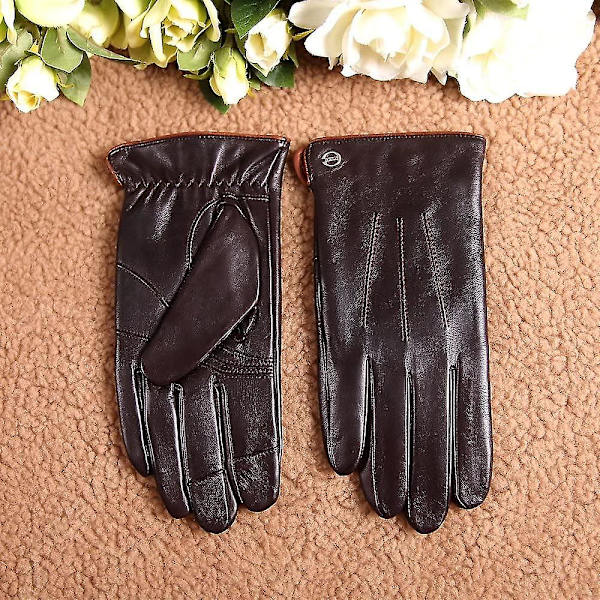 Vinter Læderhandsker til Mænd - Herre Cashmere/Fleece Foret Handske til Motorcykel