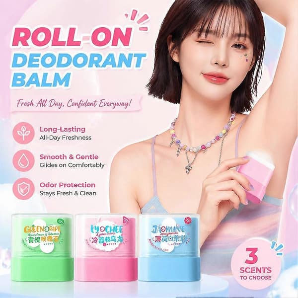 Deodorant Roll On for kvinner og menn, universaldeodorant, enkel Roll-on å bære I0H2 pink