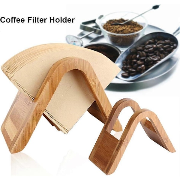 Kaffefilterställ, Trä Kaffefilter Kaffefilterhållare Dispenserhållare Displayhylla
