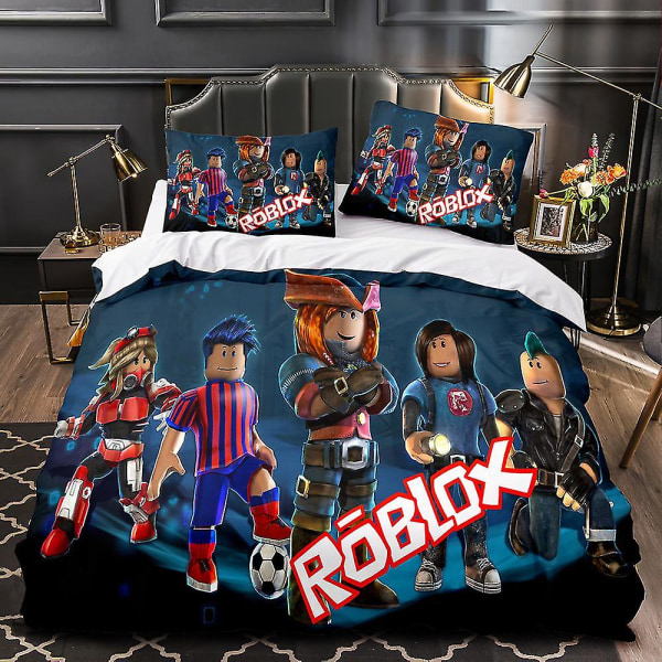 Barn Vuxen Hemtextil 3D Sängkläder Täcke Örngott Roblox Stil-17 135*200two-piece