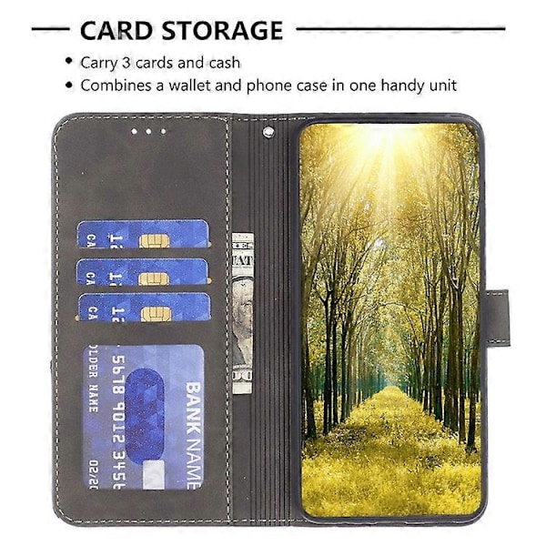 BINFEN COLOR BF05 Kompatibel med Huawei Mate 60 Pro / Mate 60 Pro+ Wallet Præget Læder Telefon Cover Stativ Grey