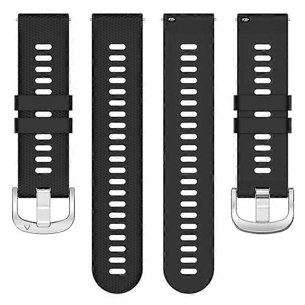 Kompatibelt för Garmin Forerunner 265 Silikon Armbandsur 22mm Korsrandigt Mjukt Sport Ersättningsarmband Black