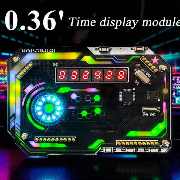 Digital Bordklokke Elektronisk DIY Kit Klokke Lodding Fabrikasjonssett Gaming Skrivebordsornament