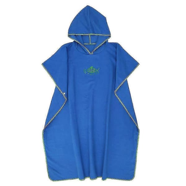 Evago badehåndklæde poncho badehætte hurtigtørrende badekåbe svømmehåndklæde blue