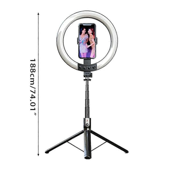 Selfiepinne lett med uttrekkbart stativ Fylllys Selfie Ringlys