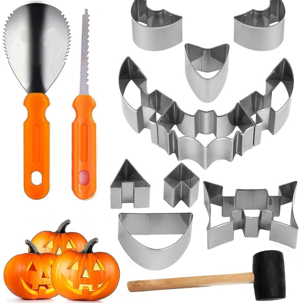 Pumpkin Carving Kit stensiileillä Halloween 13 kpl