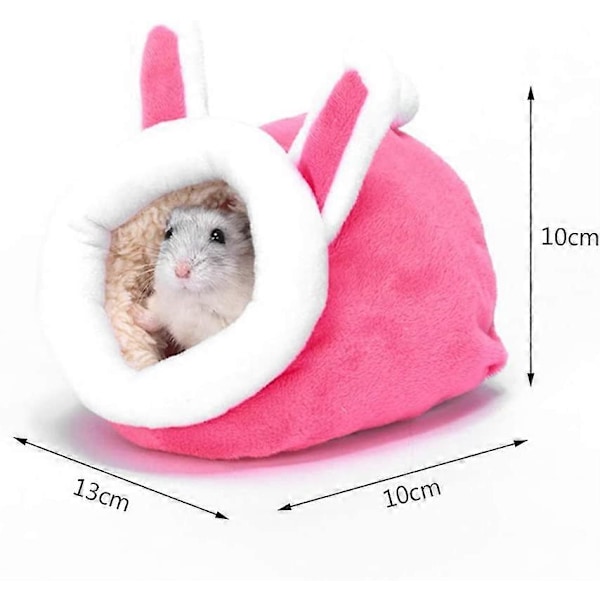 Hamster Litet Bomullsbo Vinter Sovbo Hus Bomull Kaninbo Vinter Varmt Bomulls Sovbo för Små Djur Mini Igelkott, Rosa