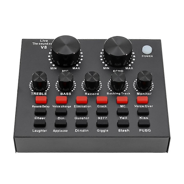 V8 Lydkort Stemmeskift Karaoke Headset Live Eksternt Lydkort