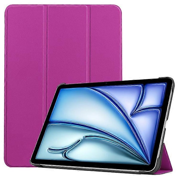 Yhteensopiva iPad Air 11 (2025) / (2024) Kotelo PU Nahkainen Suojakotelo Kolmiosainen Jalusta Älykäs Suojus Purple
