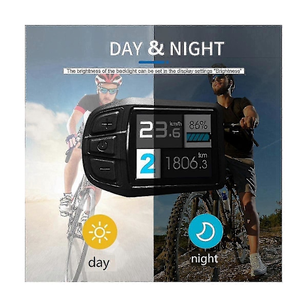 LCD TFT UKC3 Display Hastighetsbatteritidsindikator för Elcykel 24V 36V 48V Motoromvandling