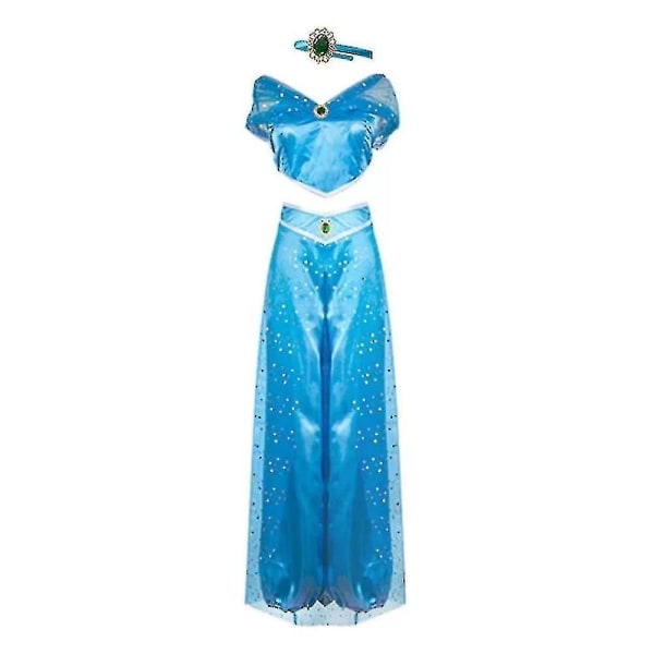 Aladdin Jasmiini Prinsessa Puku Naamiaisasu Karnevaalit Halloween Juhla Asut_y S Korkealaatuinen Dark Blue XL
