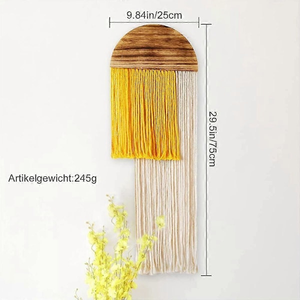Makramé Väggbonad, Boho Dekoration, Chic Väggmatta, 75*25cm RBF