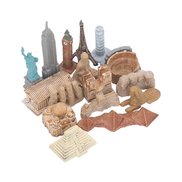 17 stk. Miniatyr Antikke Bygninger Leker Verden Rundt By Miniatyrer Bygninger Egyptisk Pyramide Modellsett Antikke Egypt Leker