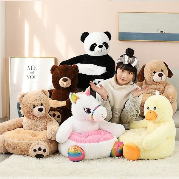 Tecknad Lovely Teddy Bear Panda Unicorn Duck Kids Soffa Stol Plus unicorn Stuffed Sofa