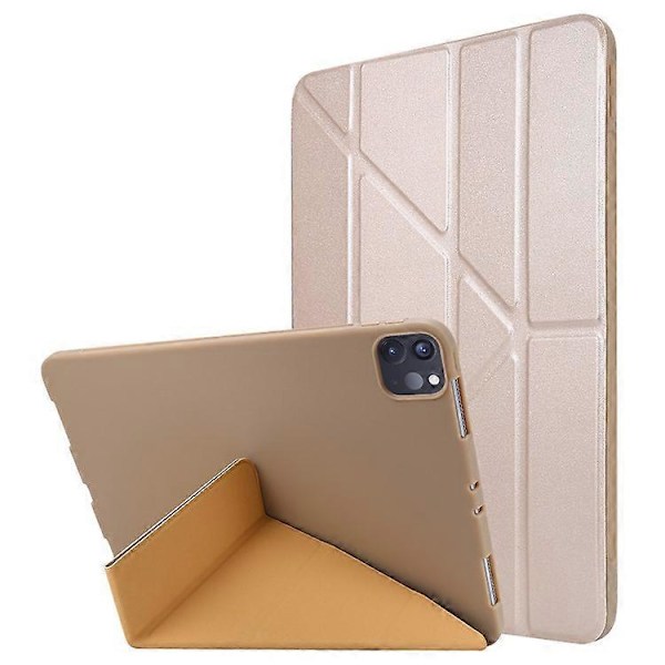 Kompatibelt Fodral för iPad Pro 13 (2024) Origami Ställ PU Läder+Silikon Tablet Skydd Champagne