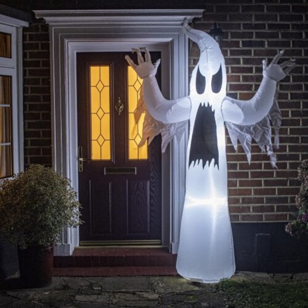 Uppblåsbar Spooky Ghost Halloween-dekoration - 2,4 m (7 fot 11)