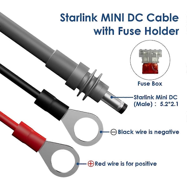 Til Starlink Mini Strømkabel 18AWG Ledningsforlænger 10m