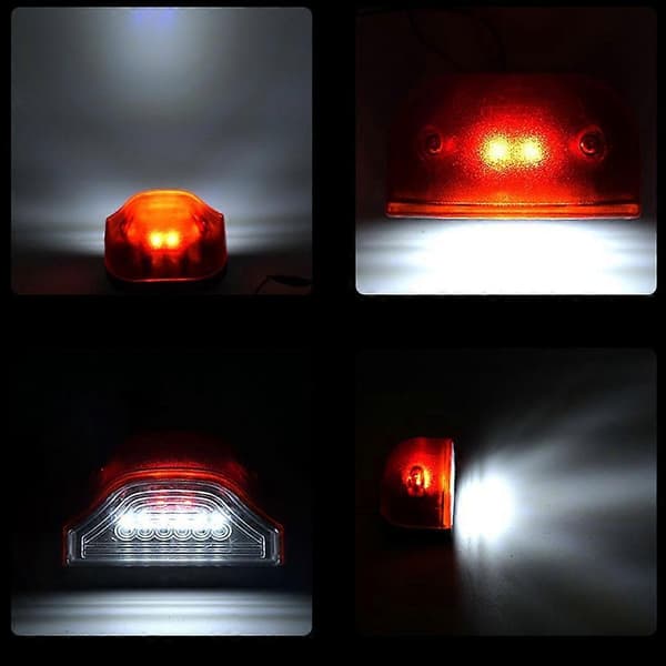 Universal LED-nummerpladelys 12V 24V Hvidt baglys Svart
