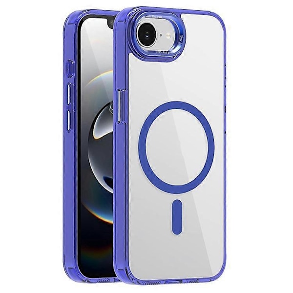 Kompatibelt deksel for iPhone 16e TPU+PC Transparent Magnetisk Telefondeksel Blue