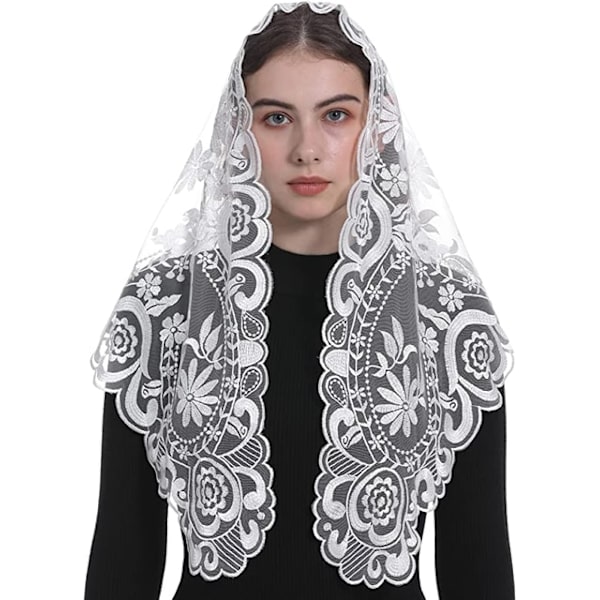 Spansk Stil Blonde Mantilla Dame Hodeplagg Katolsk Slør Bryllupsslør 1