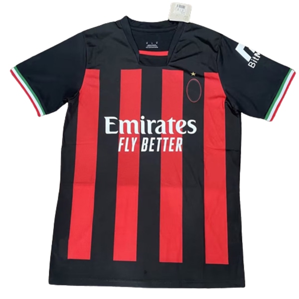 22-23AC Milan hemma svart anpassad tröja träningsdräkt kortärmad tröja T-shirt Vidic NO.15 L