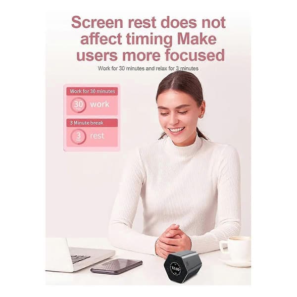 Digital Klokke Timer Magnetisk Timer Kjøkken Heksagon Flipp Timer for Studier Matlaging Trening Enkel