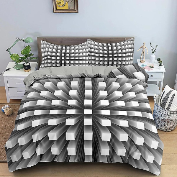 Farverigt 3D-printet Sengesæt Dynebetræk Quiltbetræk Pudebetræk Børnegave#5 AU single 140x210cm