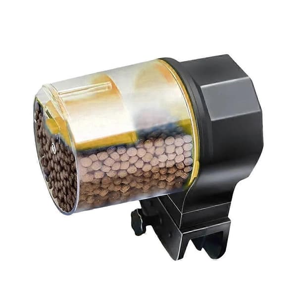 Automatisk fiskefoderautomat med timer til akvarium batteridrevet Yellow