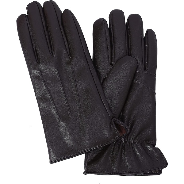 Crday Herr Läderhandskar för Bilkörning - Full Touchscreen Varma Vinterhandskar Fleece Foder Gåva