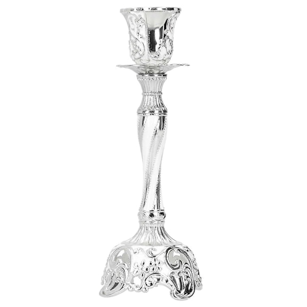 Ljusstake Heminredning Ljushållare Ornament för Bröllop Middag med Levande Ljus Silver Vit