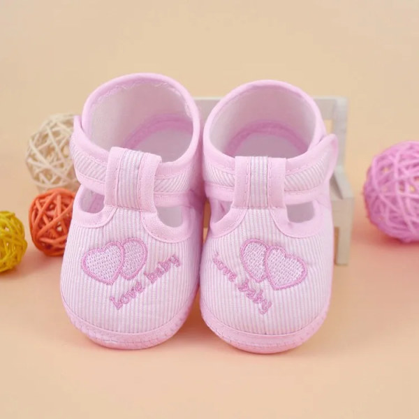 Babyskor Nyfödd Flicka Pojke Mjuk Sula Spjälsäng Småbarnsskor Canvas Sneaker Nyfödd Flicka Pojke Mjuk Sula Spjälsäng Småbarnsskor Canvas Pink 10.5