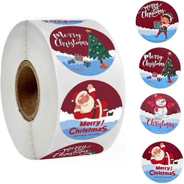 Julemerker klistremerker Julemerkelapper God Jul merkelapper runde selvklebende julemerker