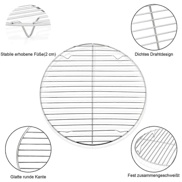 2*kølenet til kager i rustfrit stål - fortykket diameter 245 mm