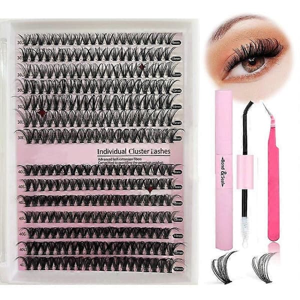 DIY-ripsitupsetit, 30D/40D sekoitetut yksittäiset tekoripset liimalla ja pinseteillä A 3PCS