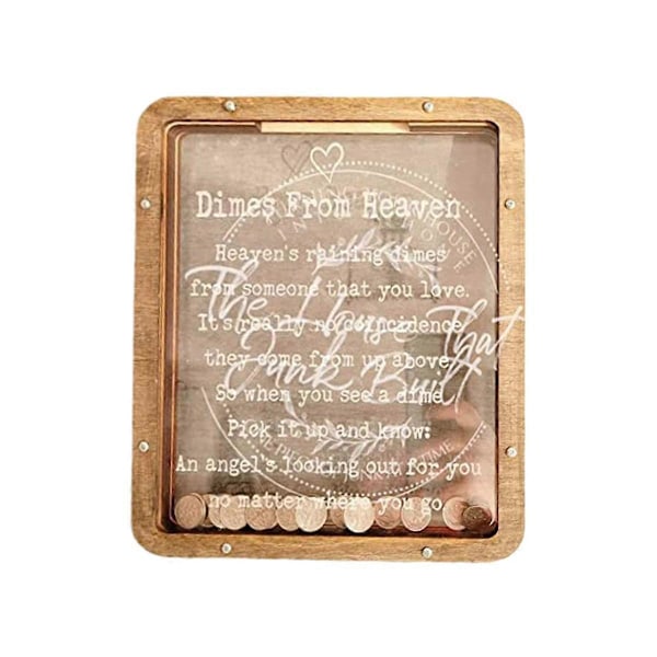 Pennies From Heaven Spargris Transparent Vintage Trädesign Dekorativ Spargris för Män Kvinnor, Som