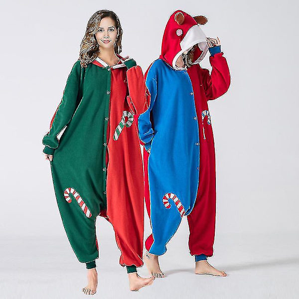 Jul Onesie Älg Hatt Onesie Party Show Onesie Jumpsuit Jumpsuit Julklapp Pyjamas Green L