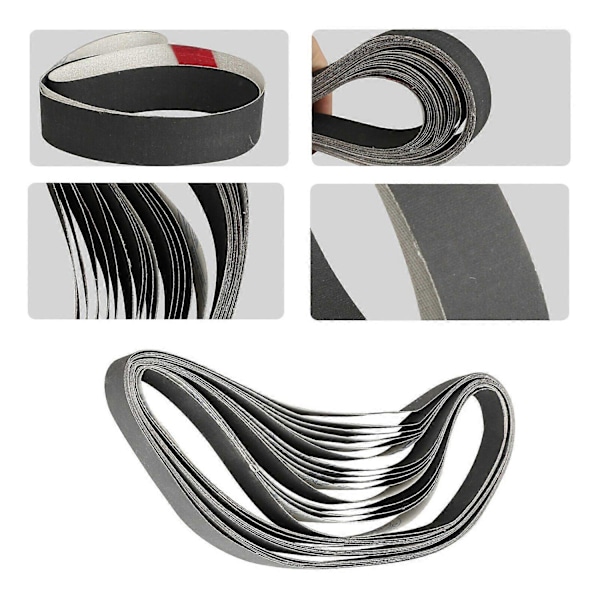 12 st 1 x 30 tum Silikonkarbid Fina Korn Slippband 400, 600, 800, 1000 Korn