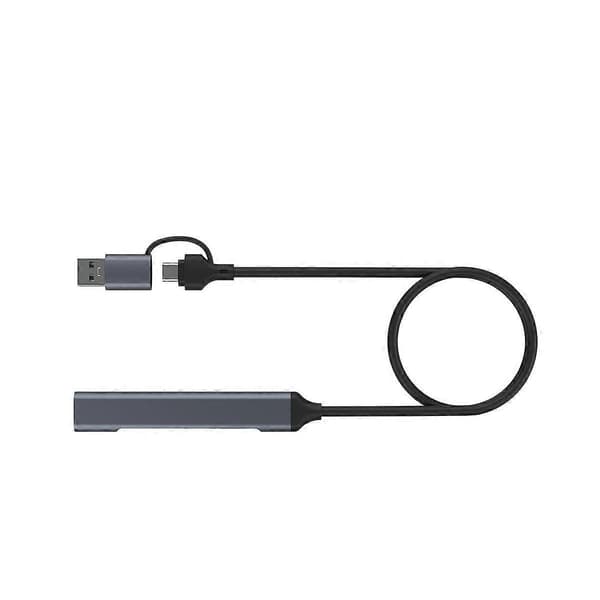 2 i 1 (USB-C+USB-A) 4 Port Hub USB 2.0X3+USB 3.0X1 5Gbps Rask Overføring Slim Mini USB3.0 Hub USB