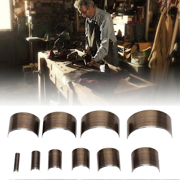 Läder V-formad Stans DIY Verktyg Svansskärning Stans Rund Bälteshålare Tillbehör Set10 x A28 Halvcirkel
